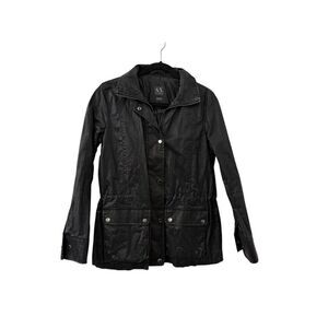 Armani Exchange Plaid Flannel Lined Zip Up Utility Jacket Black Women's Small